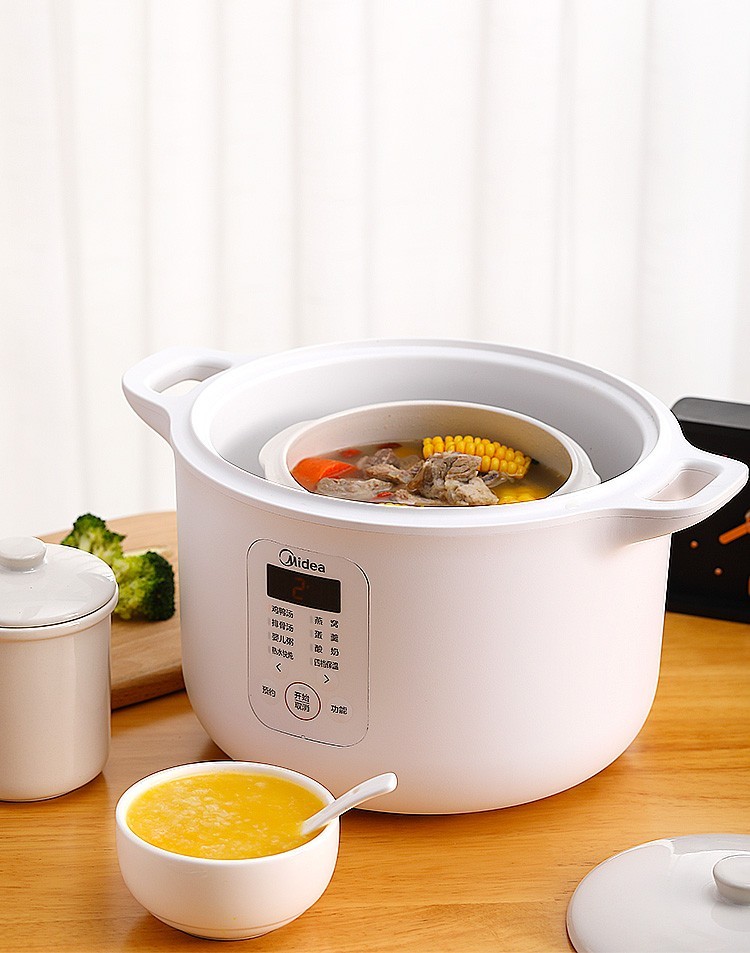美的midea电炖盅电炖锅隔水炖养生锅1锅3胆白瓷内胆多功能炖盅煮粥