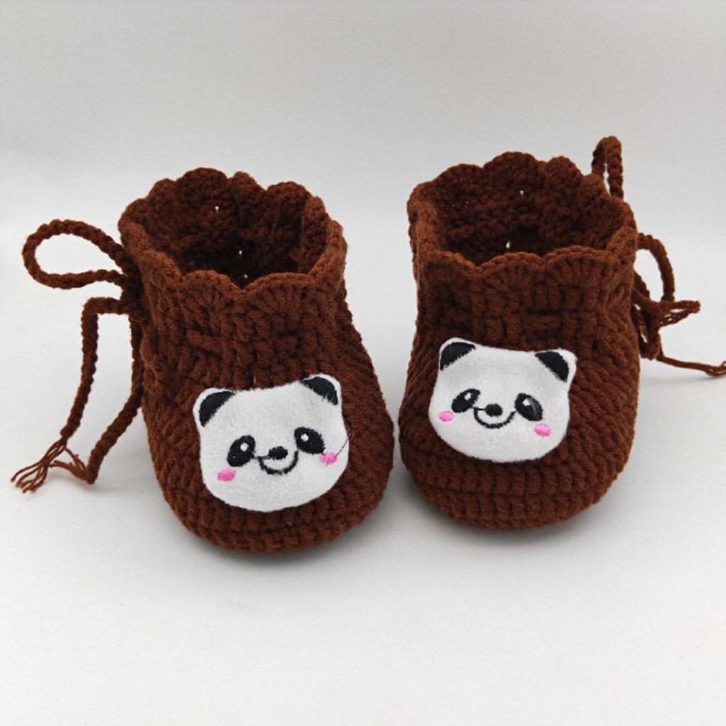 纯手工编织新生婴儿套脚包脚连脚棉裤保暖鞋手钩宝宝毛线鞋冬季款