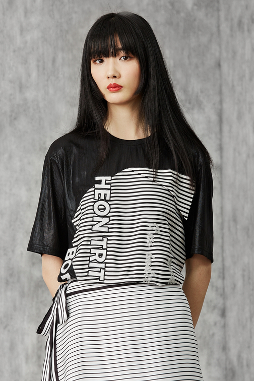 菲儿女装 2020韩版女装夏装新款条纹宽松打底短袖t恤