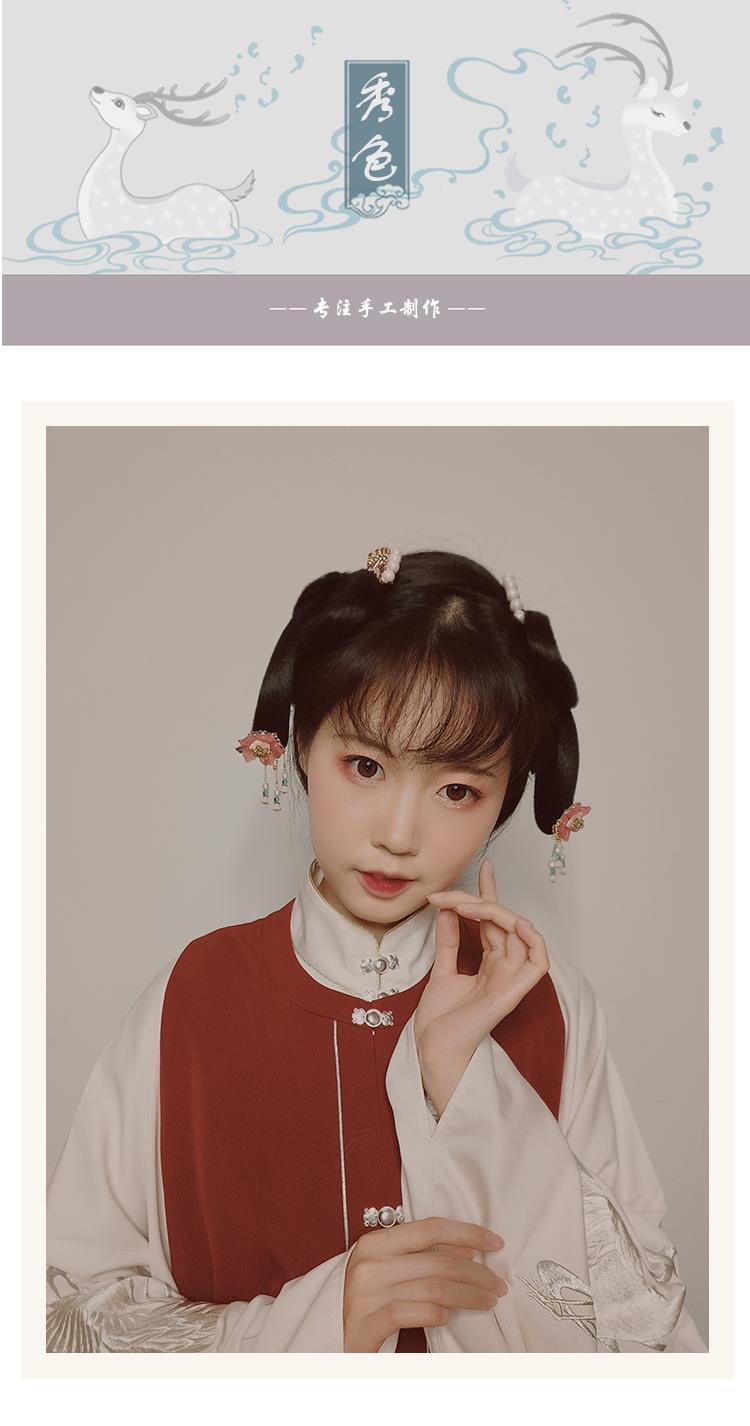 汉服假发三环发髻手残党新手好用全发丝软发环蝴蝶结发包后压造型一个