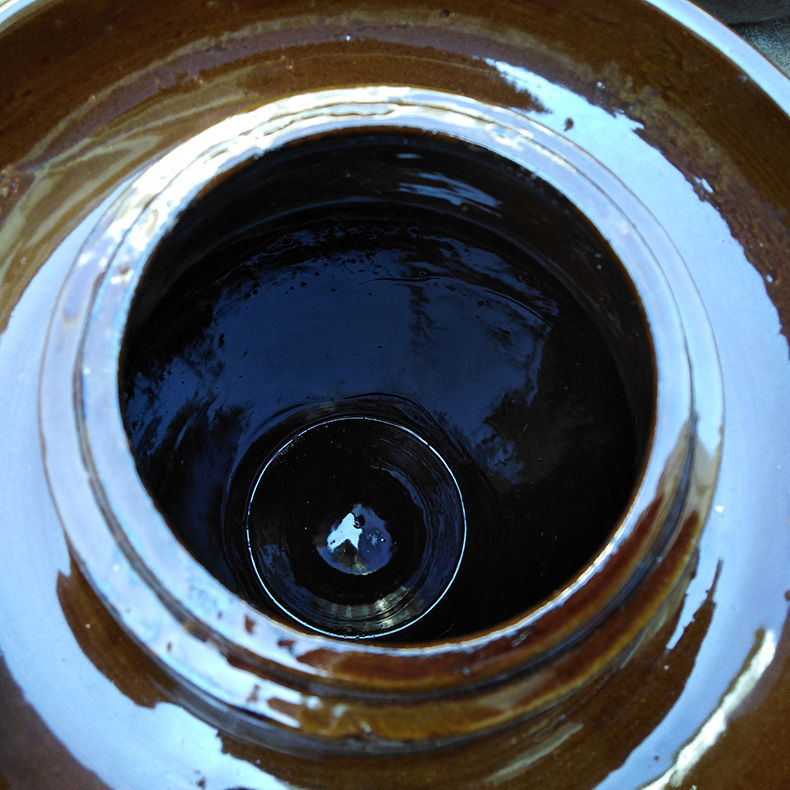 老式陶瓷泡菜坛子腌菜坛带盖土陶大号家用腐乳辣酱豆瓣酱坛子罐子磕碰