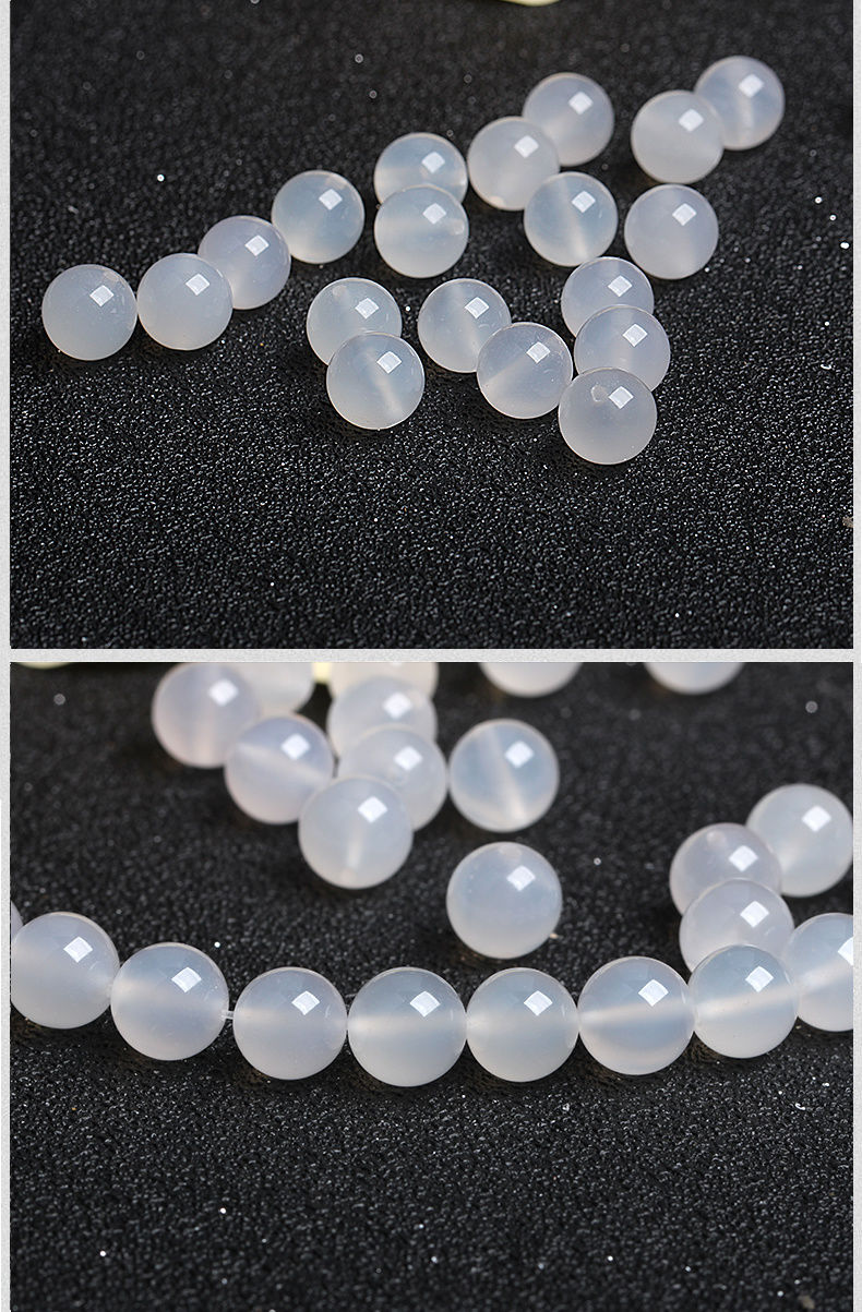 白玛瑙4mm50颗7a天然荔枝冻白玛瑙散珠子diy串珠多圈佛珠手工编织配饰