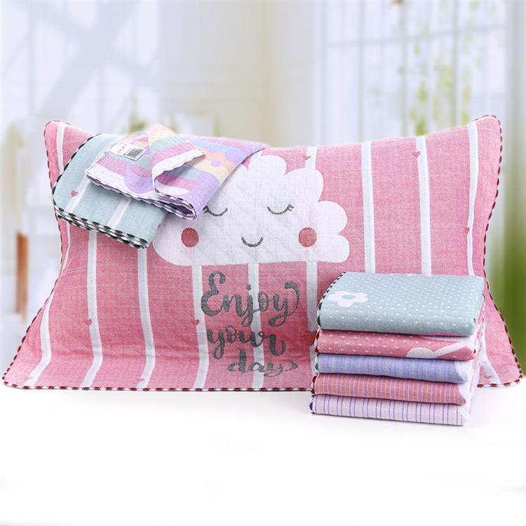 两条装纯棉三层布艺枕巾枕头加大5278厘米枕头巾一对易洗易干