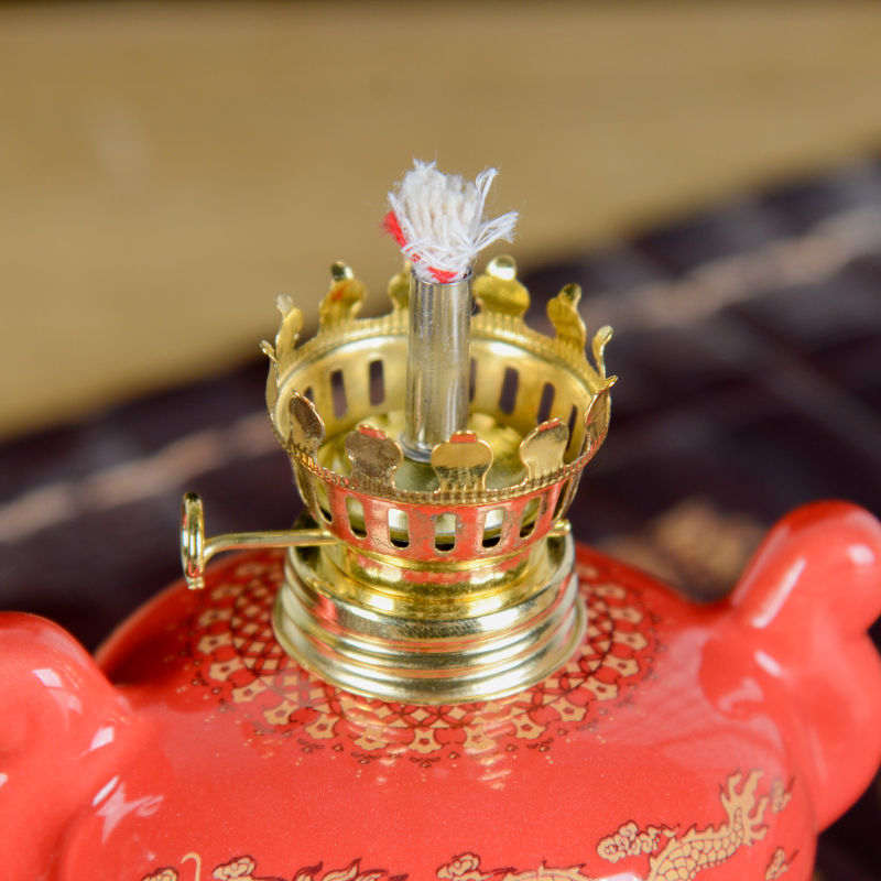 老式复古环保玻璃灯罩酥油煤油灯水火灯灯芯燃油灯供佛祭祀油马灯玻璃