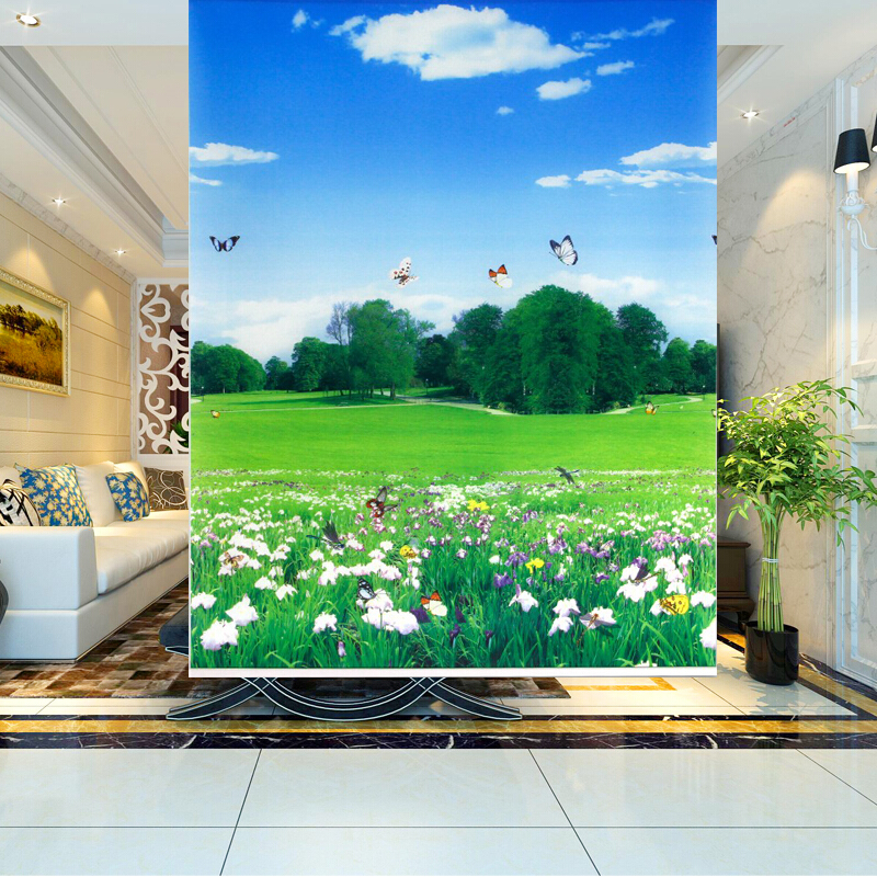 风景画半遮光手拉式卷帘免打孔厨房浴室客厅书房遮阳防晒窗帘成品h