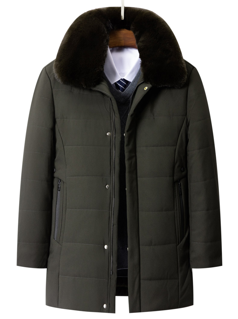 传奇保罗(chuanqibaoluo)冬季外套男士爸爸棉衣冬装毛领棉服中老年加