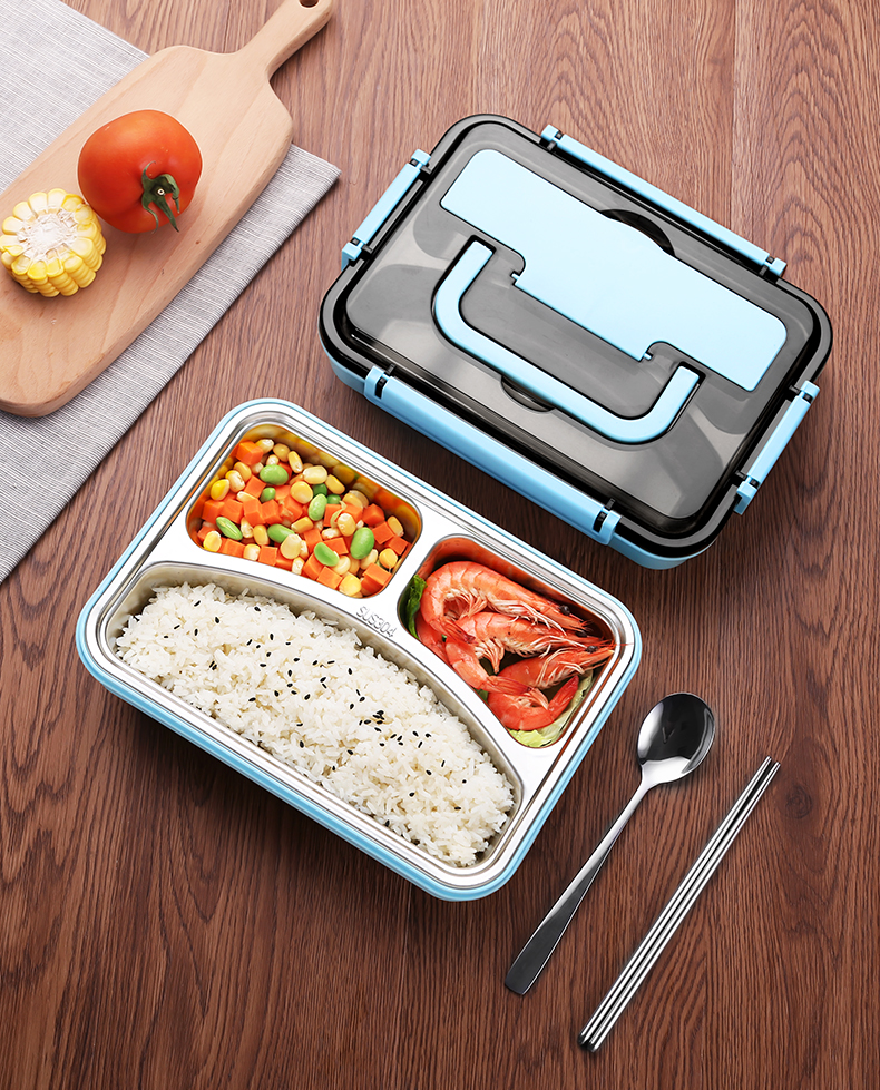 光一便携饭盒大容量保温分格不锈钢男女上班族高中学生大号便当小餐盒