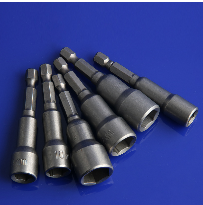 外六角磁性套筒头子套头电动扳手加长风批螺丝刀批头108147mm强磁套筒