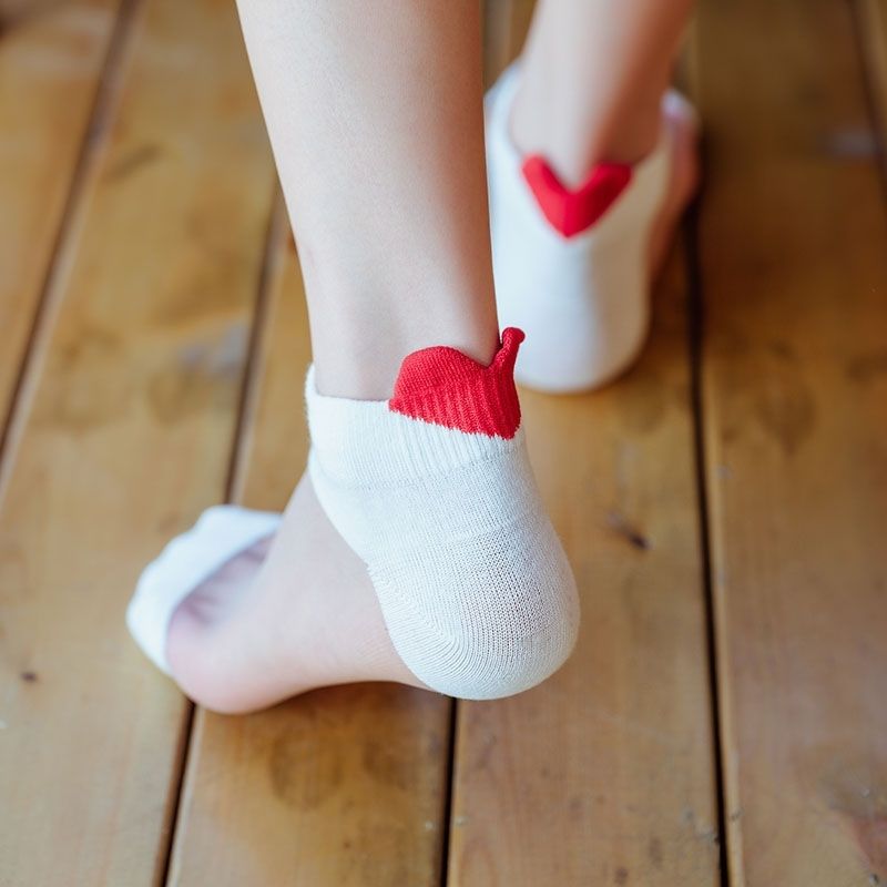 袜子女夏季透明玻璃卡丝短袜日系时尚爱心脚跟甜美学生薄款透气袜