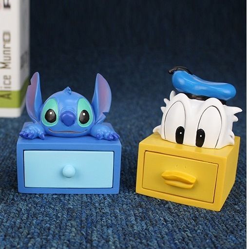 唐老鸭公仔迷你首饰盒可爱卡通家居桌面装饰摆件创意学生收纳盒子