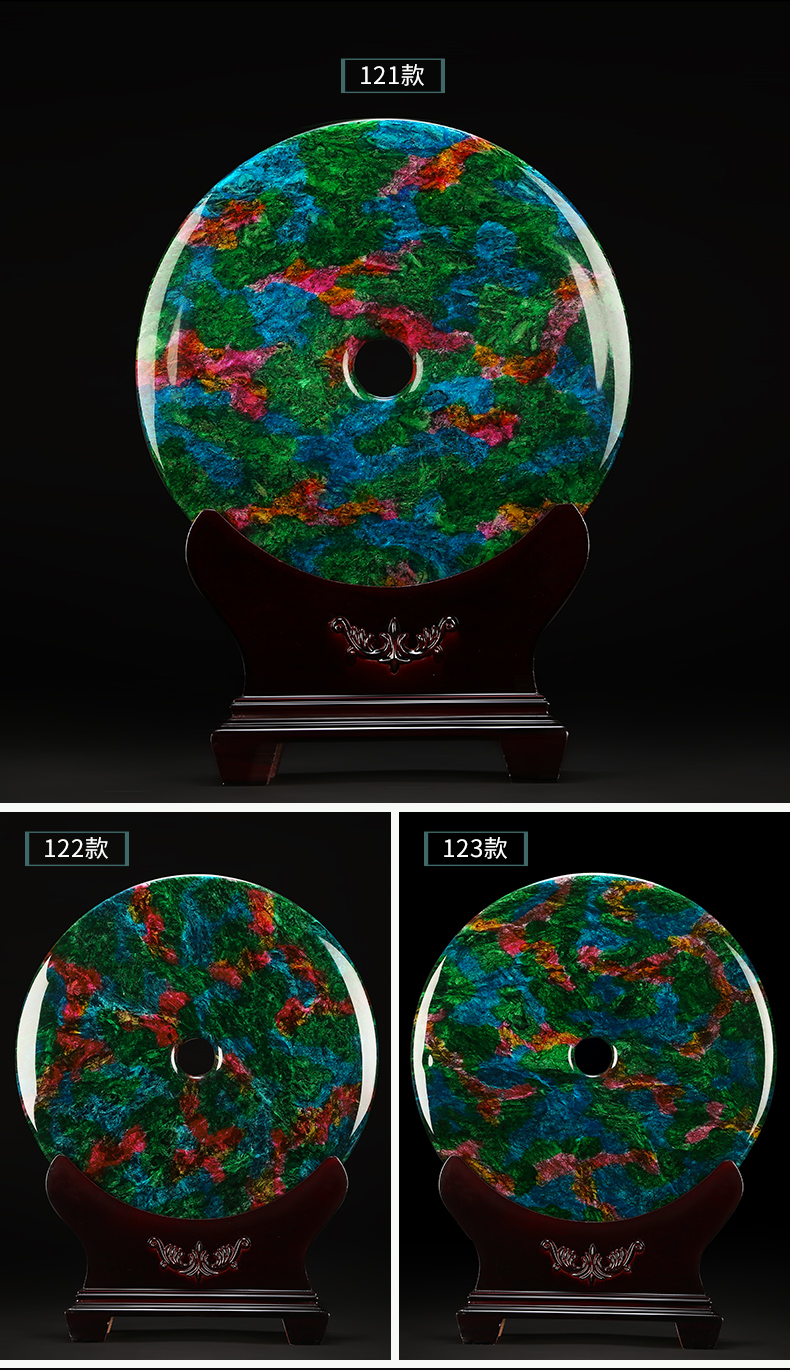 净也吉善缘七彩玉摆件台湾玉石摆设平安扣收藏值送礼乔迁工艺品