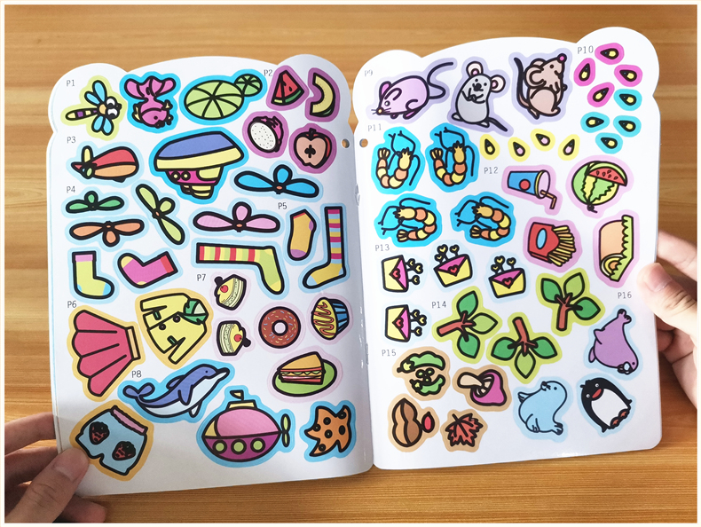 惠典正版宝宝贴纸书0123岁婴幼儿童益智早教启蒙动物水果卡通粘贴贴画