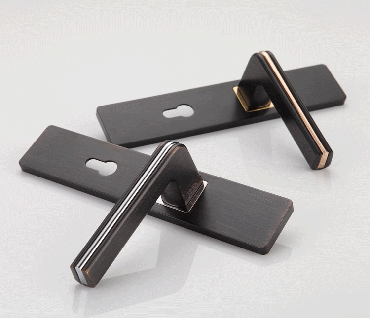 门锁室内卧室家用古达磁吸锁子美式木门锁黑色轻奢简约锁具