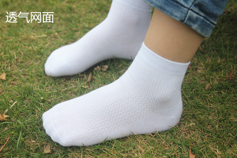 喻娄儿童白色中筒袜学生男女童白袜子网眼透气短袜宝宝袜薄款夏季