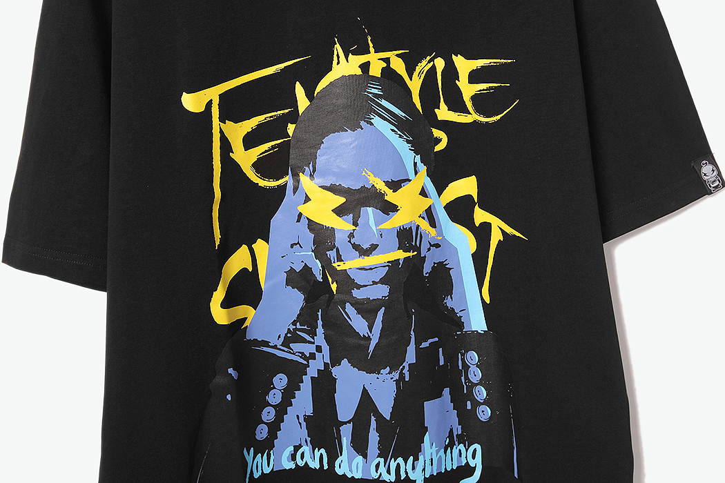 genanx嘻哈街头hiphop亮色满版大图案复古印花落肩五分袖纯棉t恤