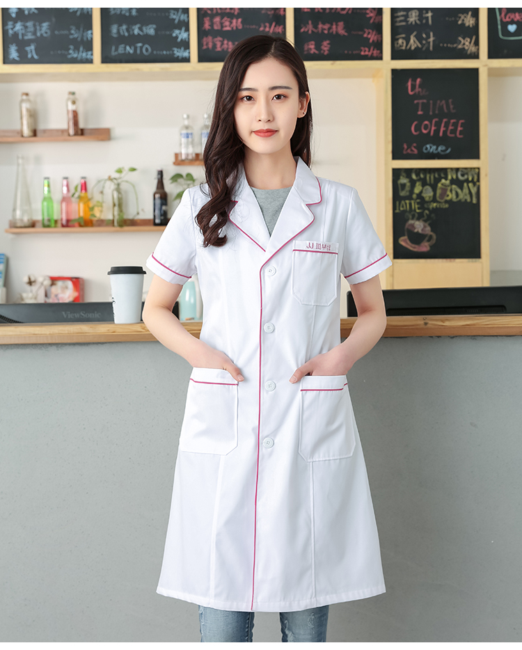 白大褂韩版医生服短袖韩国半袖长袖护士服牙科院工作服纹绣师女