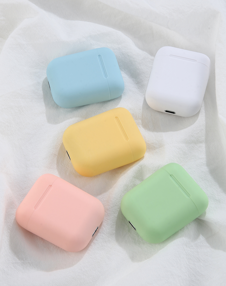 马卡龙蓝牙耳机弹窗指纹触控真无线双耳式适用苹果7磨砂白升级版唤醒