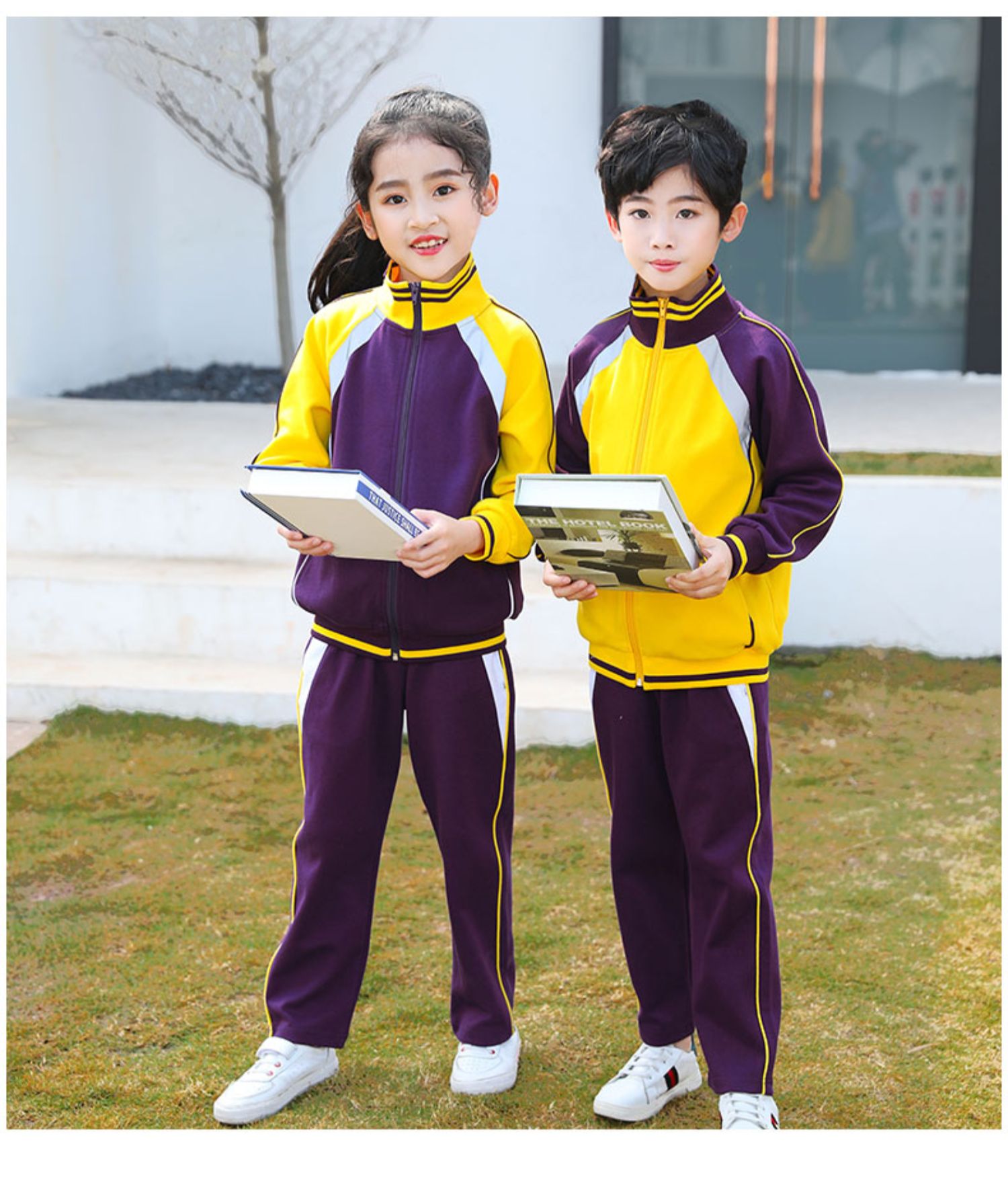 珠海市斗门区小学生校服秋装长袖男生女孩纯棉运动装夏装短袖套装男生