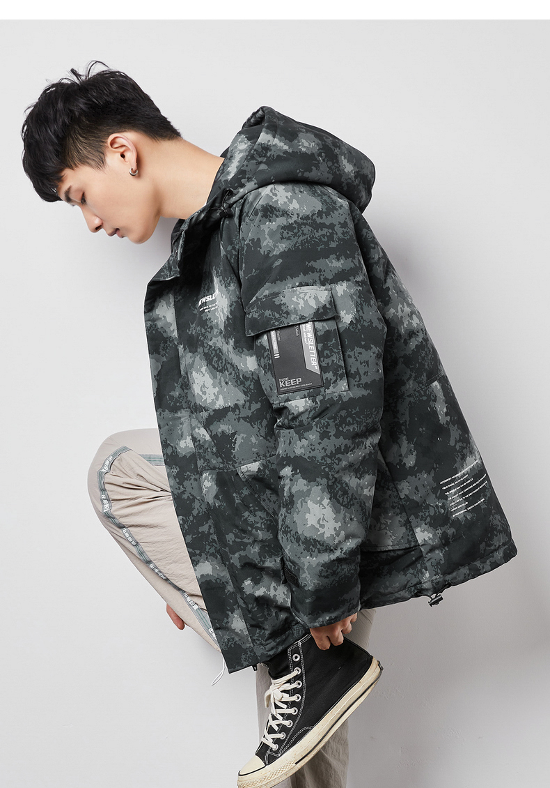 唐狮(tonlion)男士羽绒服 唐狮2020冬新款迷彩羽绒服男时尚连帽迷彩