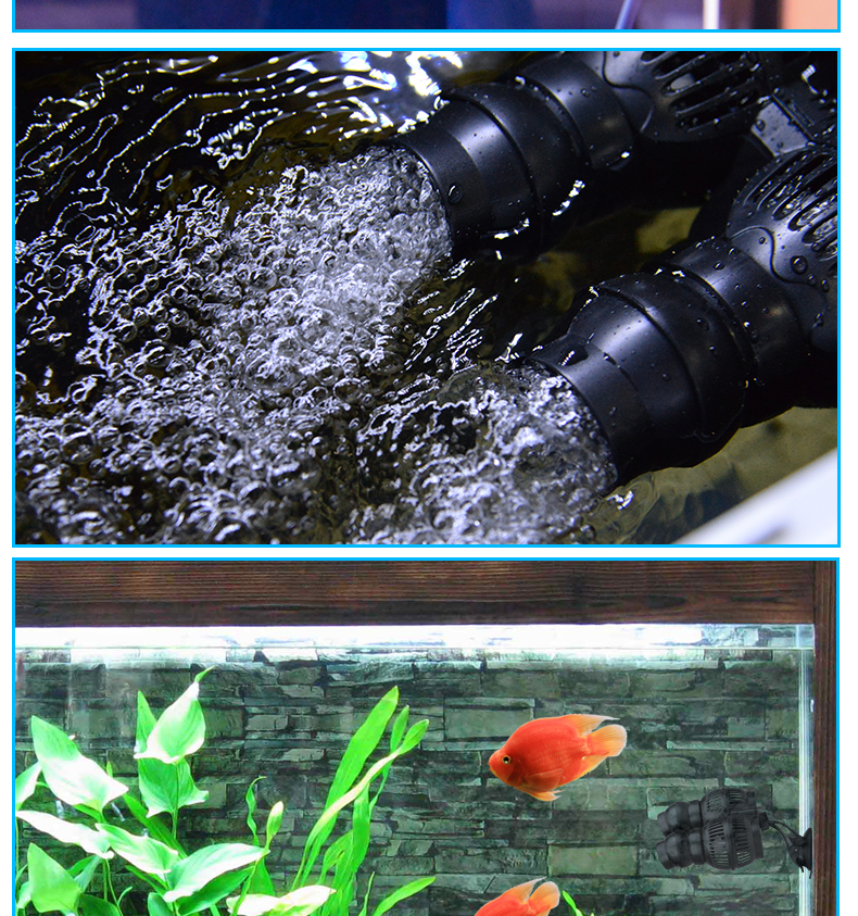 茉写宠物日用 鱼缸造浪泵冲浪泵水族箱造流泵双头打浪泵清理鱼粪便器