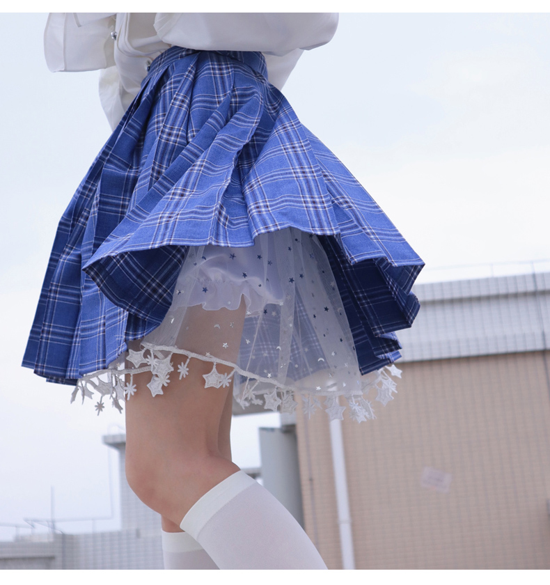 jk打底裤裙撑灯笼裤防走光蕾丝秋冬jk制服南瓜裤安全裤下摆小星星加绒