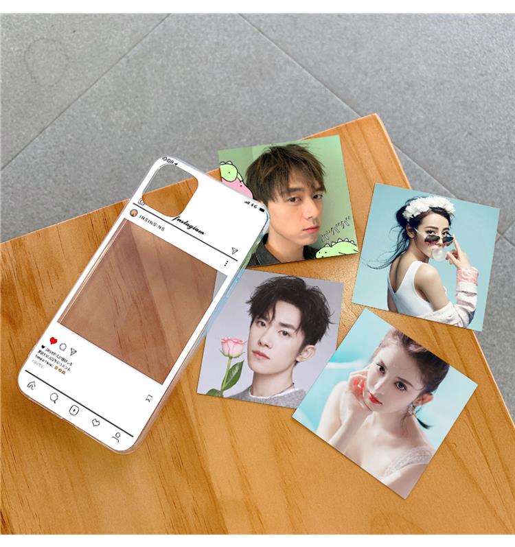 手机壳小卡片透明插画ins定制照片贴纸放换卡截图明星相框任意机型