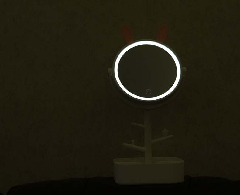 圣诞节礼物美妆礼物精选酷炫led化妆镜子带灯台式生日