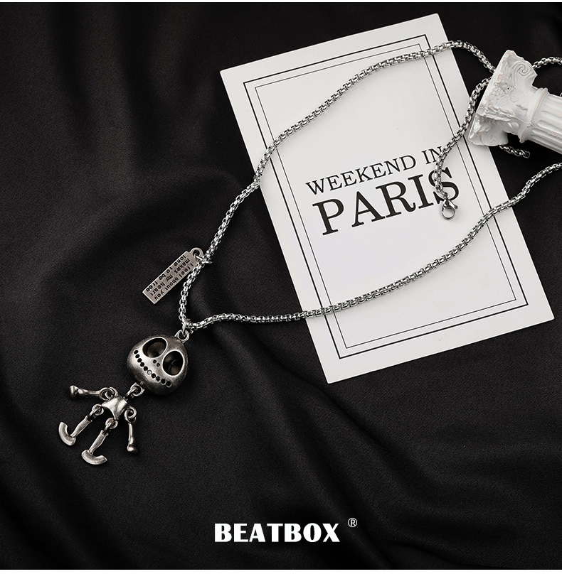 chunmi潮牌配饰百搭外星人吊坠女欧美嘻哈钛钢男潮项链情侣链毛衣链卫