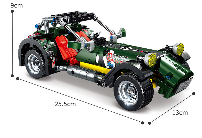 高博乐机械工程回力跑车系列男孩礼物小颗粒益智拼装积木益智玩具ky