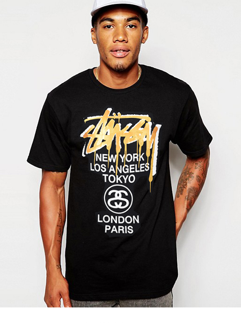 stussy短袖男2020时尚夏季新款斯图西世界巡游潮流纯棉圆领t恤男女款