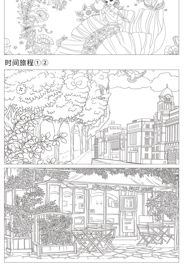 书神秘花园秘密花园童话梦境彩绘本儿童版益智画画游戏书秘密花园涂色