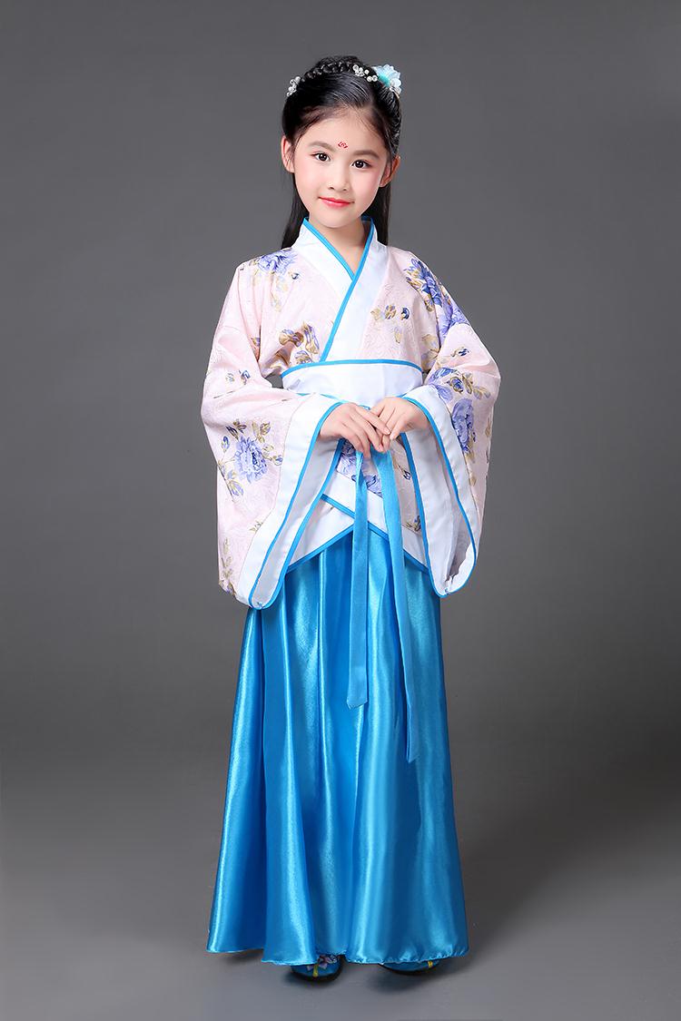 儿童古装服装仙女公主童唐朝贵妃服汉服女童古代衣服古筝演出服装西瓜