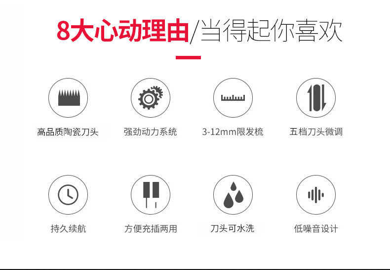 奥克斯(aux)理发器a5 奥克斯(aux)理发器电推剪头发充电式电推子自己