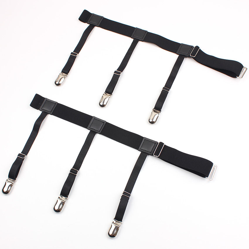 男女通用正装白领西服衬衫上衣防皱防滑衬衫夹朋克大腿环夹吊袜带