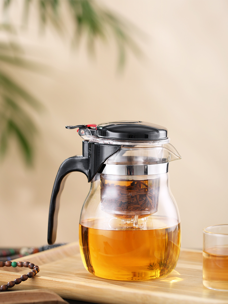 三维工匠飘逸杯泡茶壶玻璃泡茶器沏茶杯过滤茶水分离茶具套装简易家用