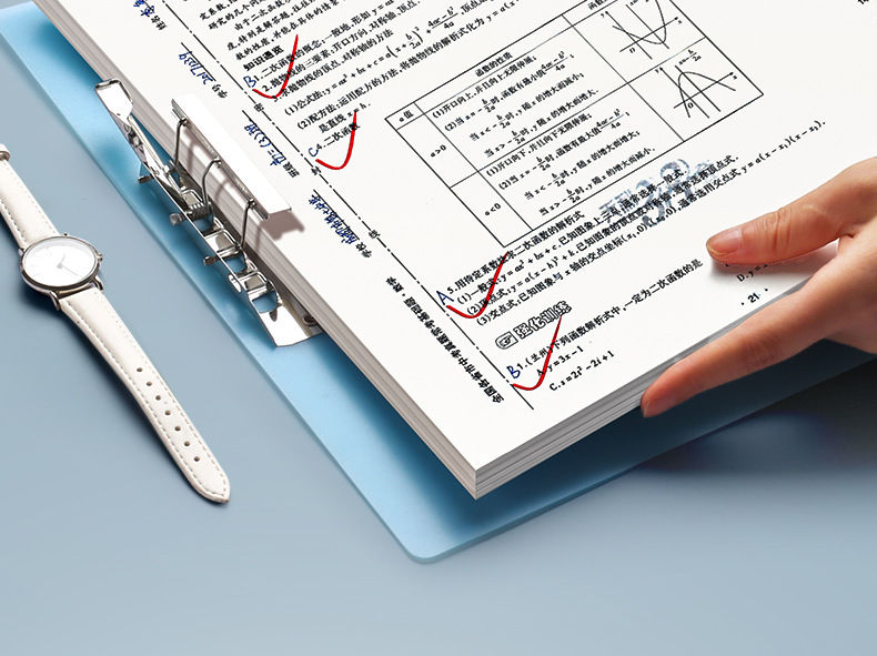 a3试卷夹学生收纳册用卷子初高中生分类资料考试文件夹a4考卷夹板蓝色