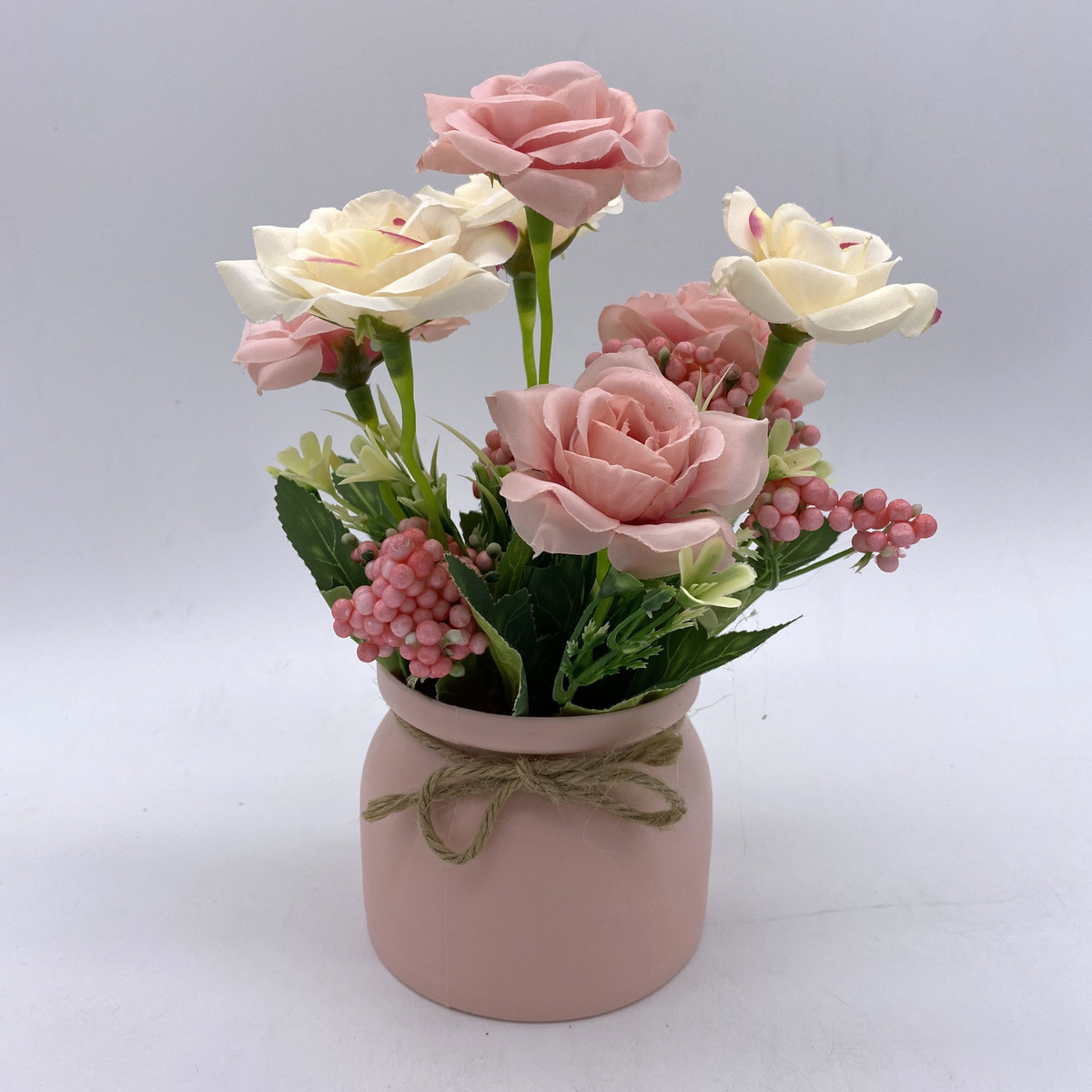 假花装饰客厅摆件仿真花绢花小盆栽卧室茶几桌面布景房间装饰品花加盆