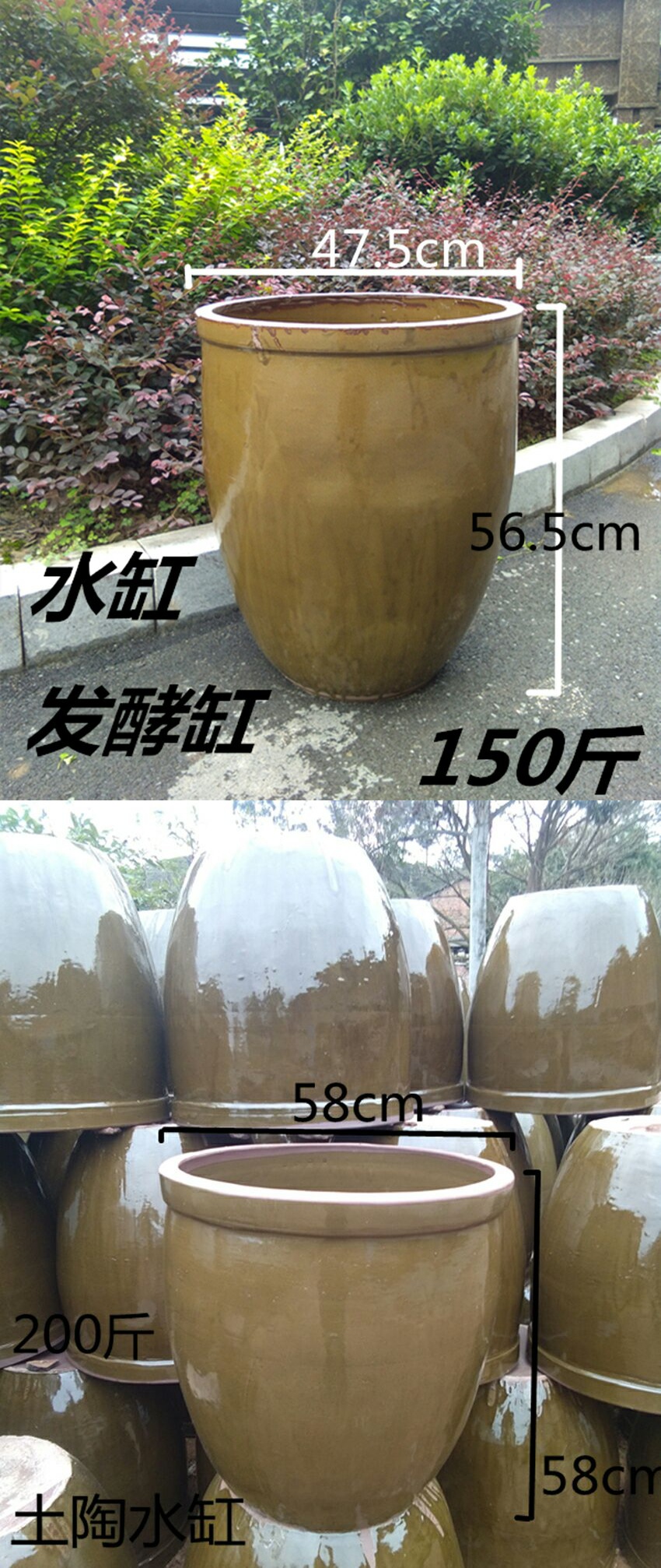 100斤200斤发酵缸加厚养鱼养睡莲荷花缸 50斤水缸【价格 图片 品牌