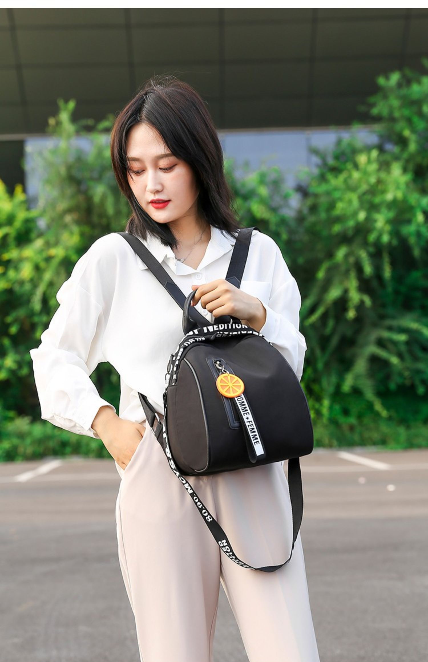 女士旅行双肩包女2021新时尚小背包牛津布大容量旅游帆布学生书包