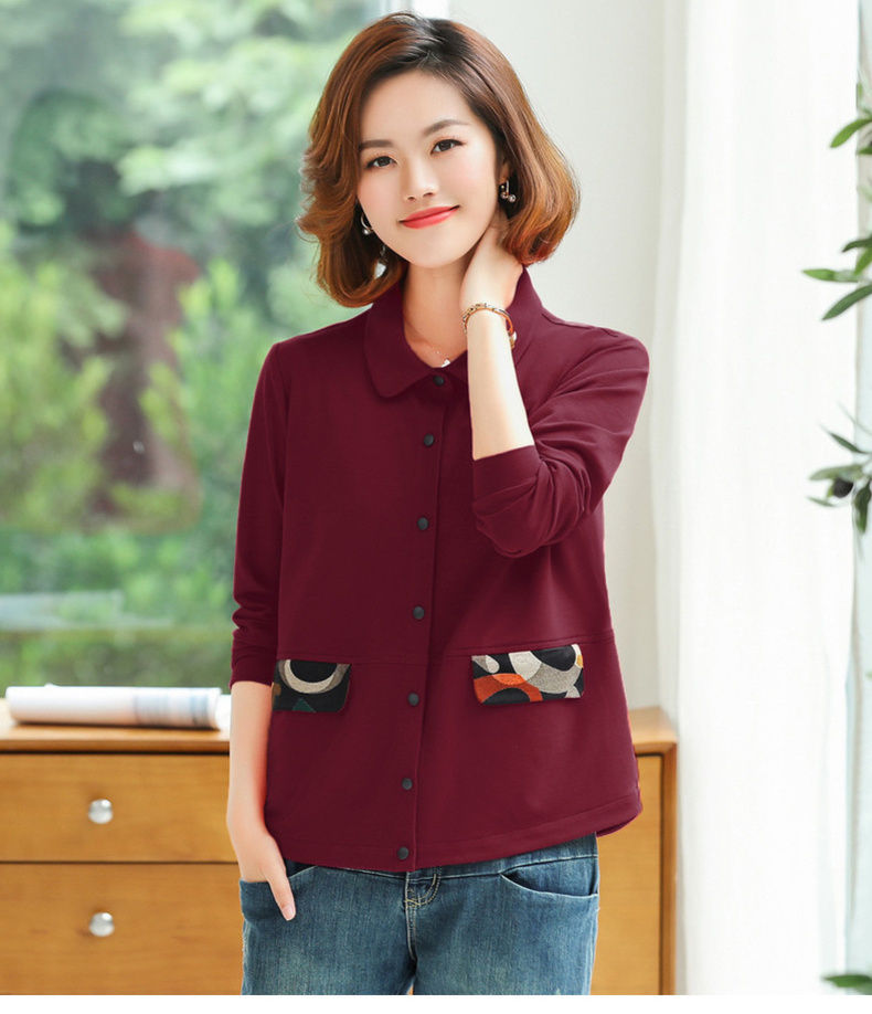 珂卡慕(kekamu)女士春天穿的衣服中年妈妈春秋小外套女长袖春装薄款