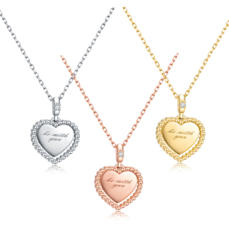 佐卡伊 心的低语 18k金钻石项链女爱心心形彩金钻石锁骨链【价格 图片