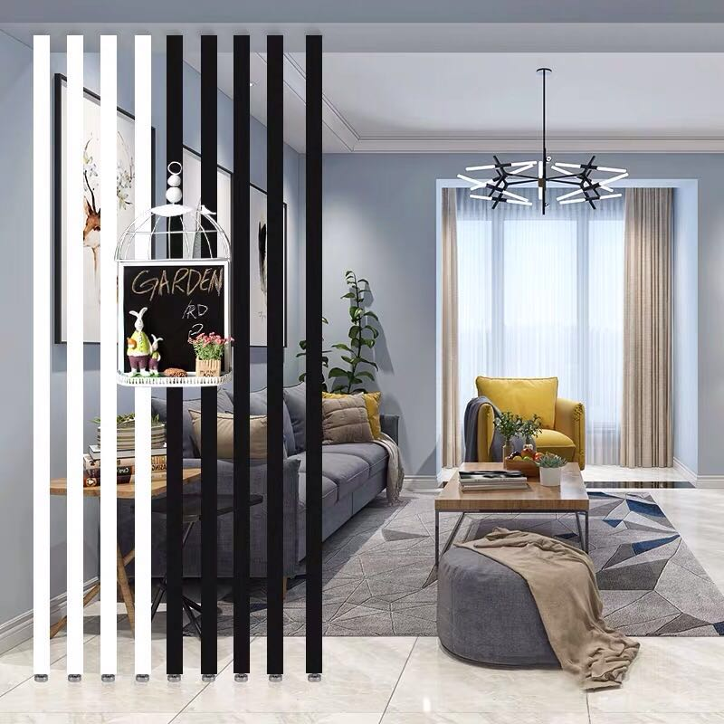 三维工匠北欧隔断玄关装饰创意屏风铁艺竖条小户型家用客厅卧室房间