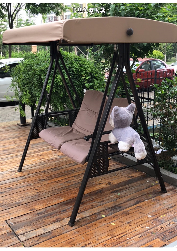 户外秋千魅扣庭院吊椅室外铁艺家用阳台藤椅摇篮吊床双人吊篮摇椅