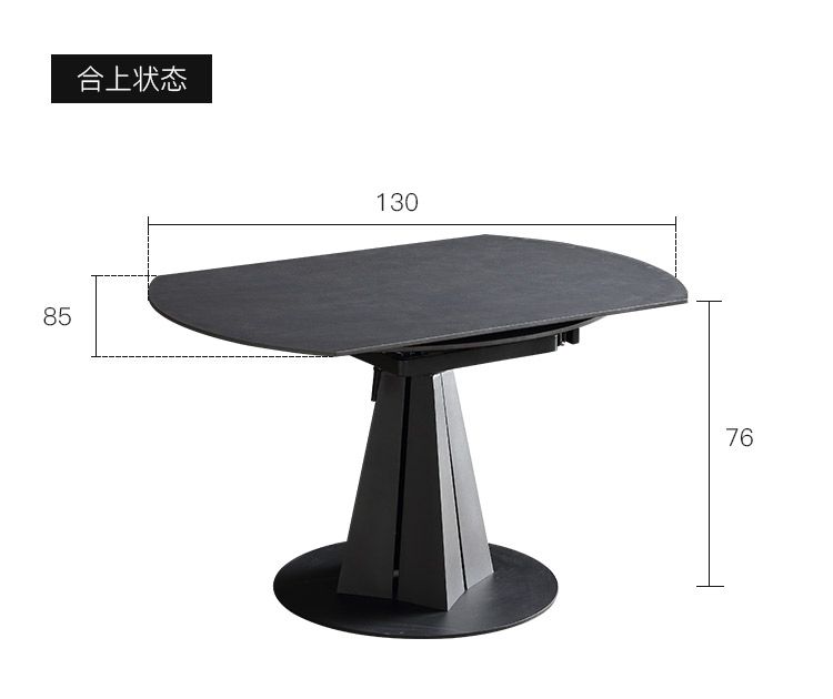 意式伸缩岩板餐桌可变圆桌现代简约多功能圆形餐桌小户型可折叠桌