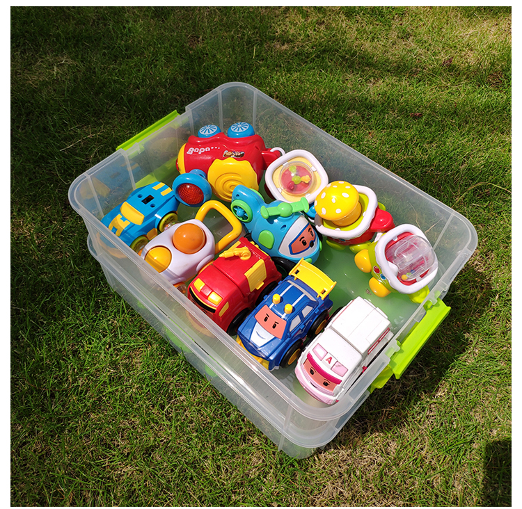 可叠加分类儿童玩具收纳盒手提格子多层便携积木零件pp收纳箱透明三维