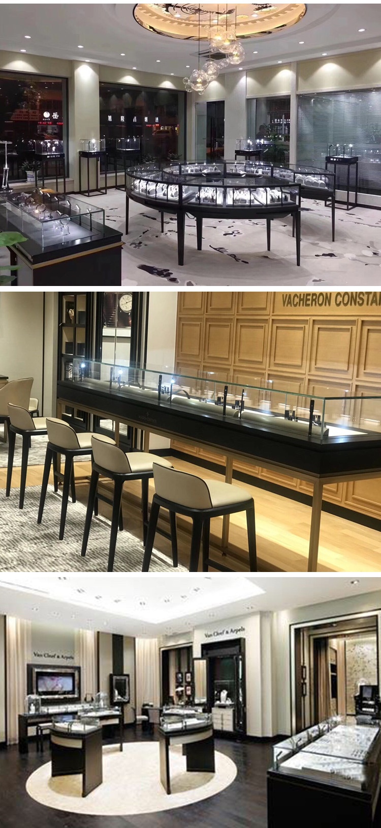 led珠宝柜台射灯金首饰玉器手表古董 文玩金色立杆玻璃展柜灯