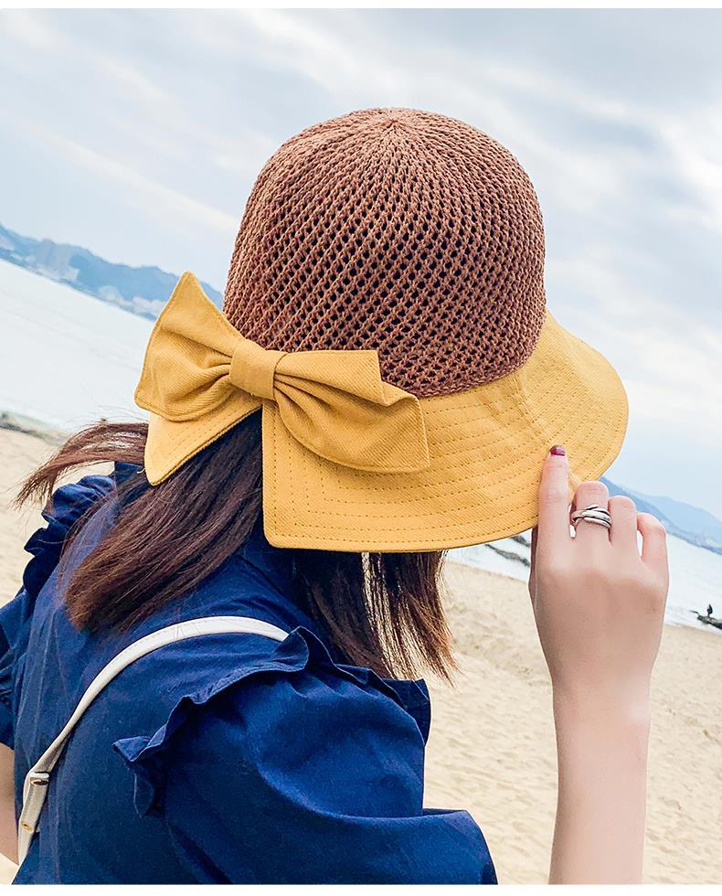 夏季女新款镂空帽太阳帽防晒遮阳帽女士渔夫帽子洋气时尚夏天