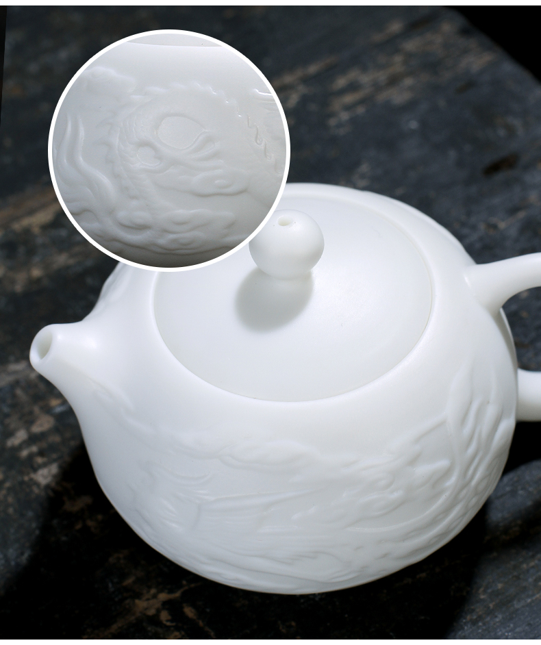 haoyangdao素烧德化白瓷羊脂玉手工茶壶单壶功夫茶具家用带过滤陶瓷
