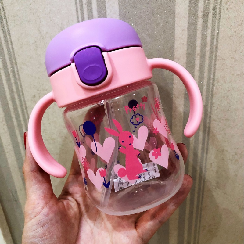 richell利其尔婴儿童吸管杯学饮杯带手柄宝宝防漏鸭嘴杯水杯定金