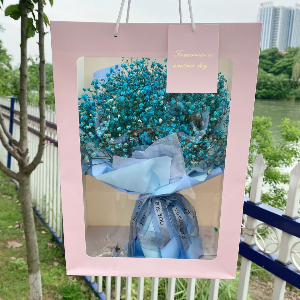 星花束ins成品礼盒生日礼物告白送男女朋友闺蜜毕业考试祝福ins手提袋